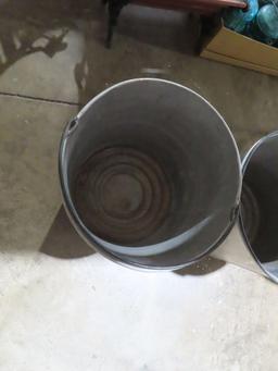 Lot of three metal buckets
