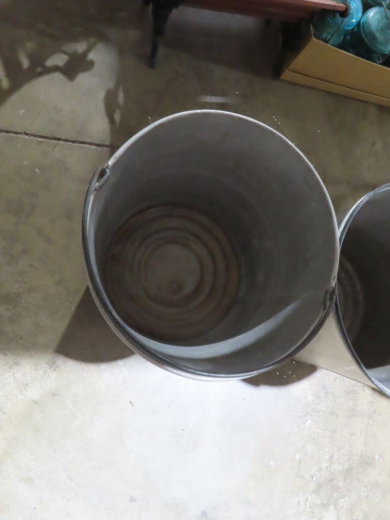 Lot of three metal buckets
