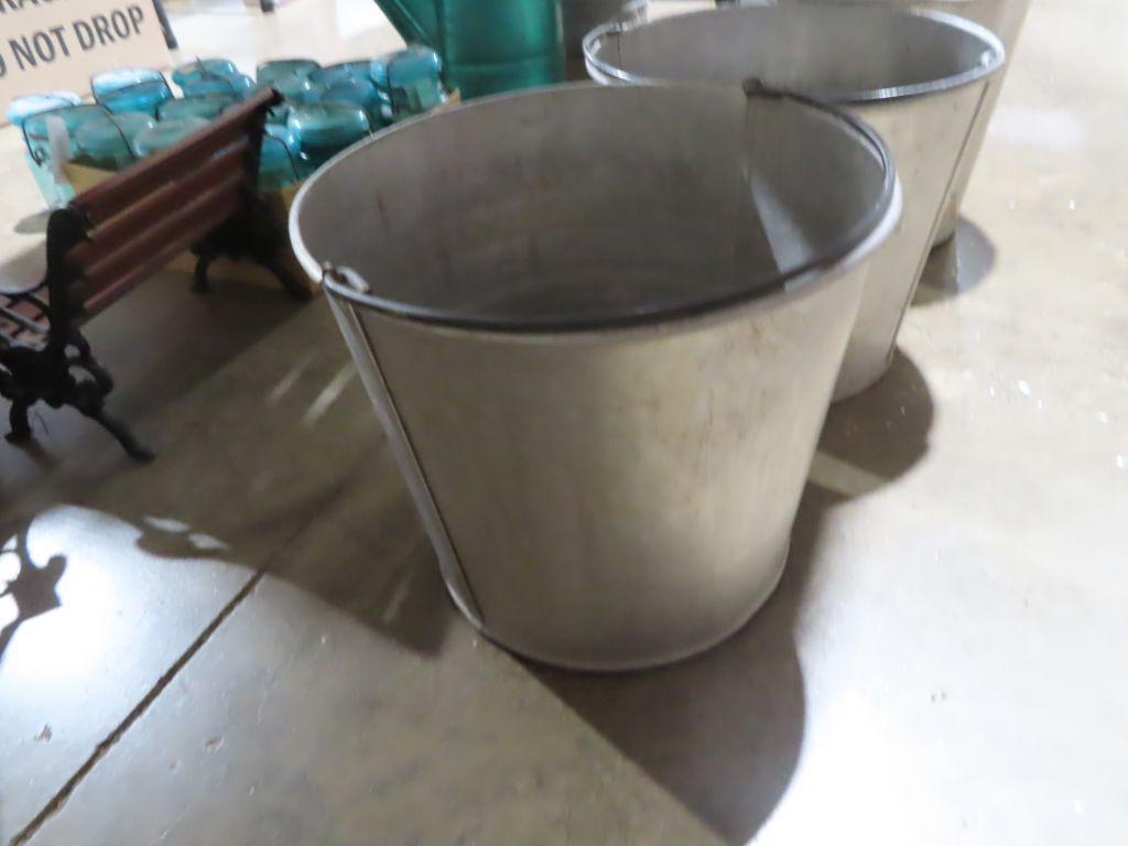 Lot of three metal buckets