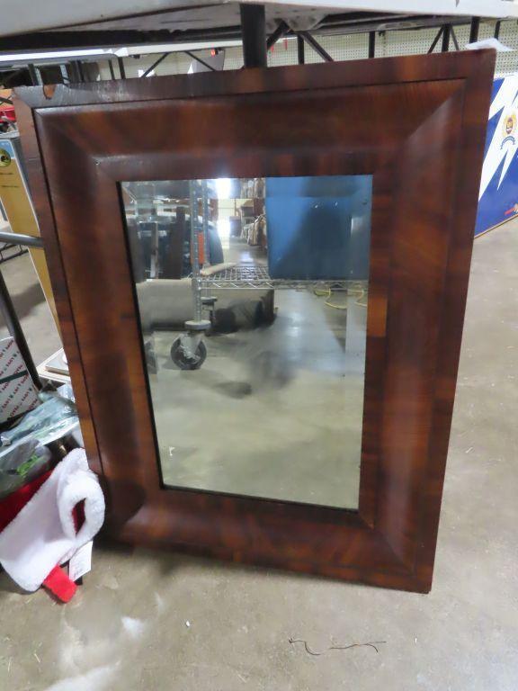 Antique mirror with wooden frame