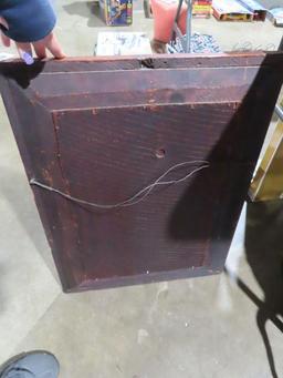 Antique mirror with wooden frame