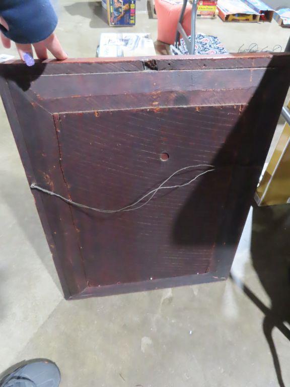 Antique mirror with wooden frame