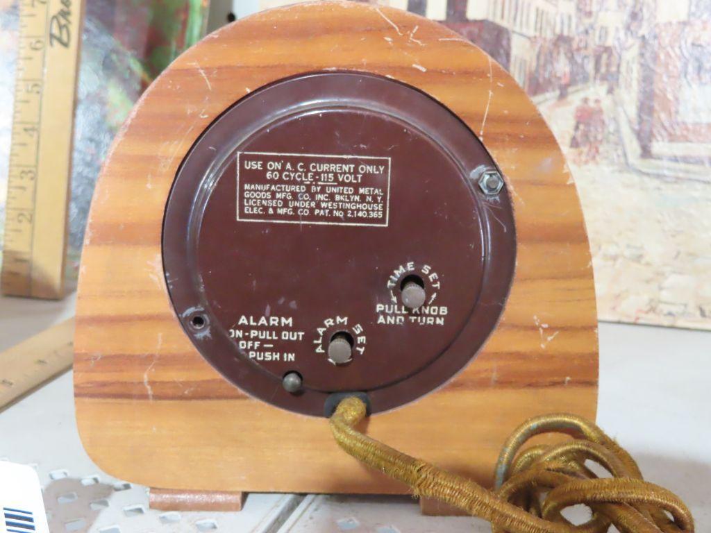 Antique alarm clock made in Brooklyn, New York