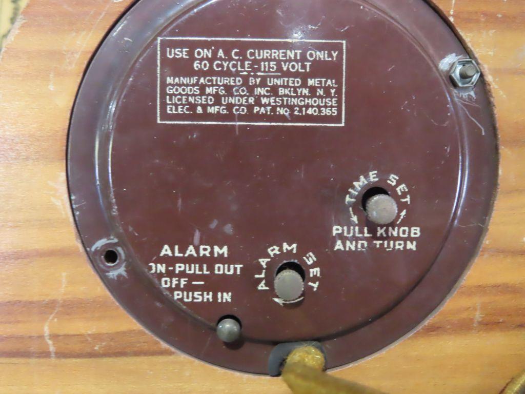Antique alarm clock made in Brooklyn, New York