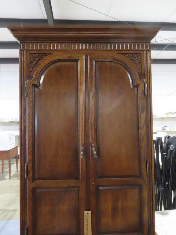 Fruitwood upright wall unit with built-in desk