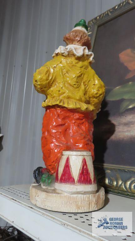 Pair of composite clown figurines