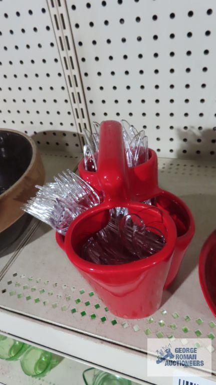 Ceramic candle holder and utensil holder