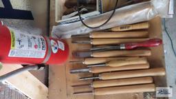 lot of lathe knives and cutters