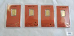 Valcambi suisse gold bars, weight 2.5 G Quantity 4