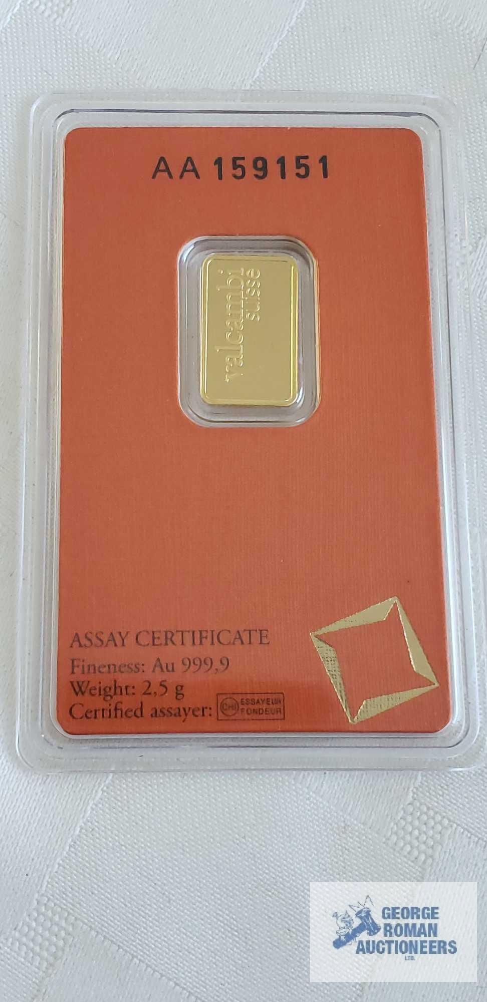 Valcambi suisse gold bars, weight 2.5 G Quantity 4