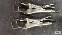two welding clamps