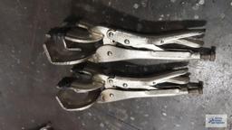 two welding clamps
