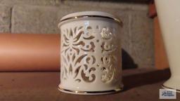 Lenox vase and tealight candle holder