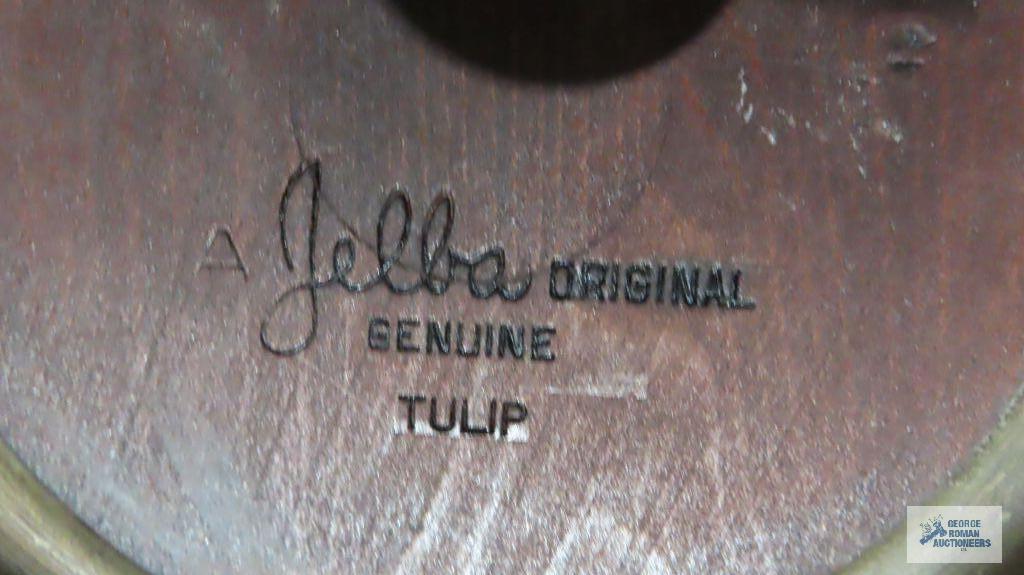 Danish Jelba original genuine tulip bowl with silverplate base