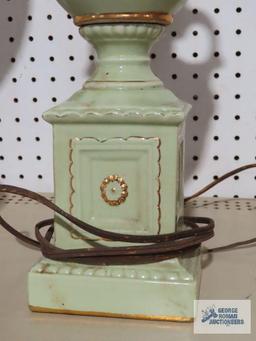 Vintage...floral lamp with handles