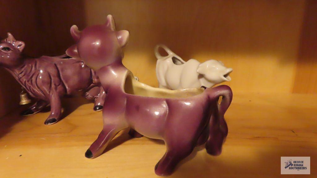 50s cow salt and pepper shakers and cow planter