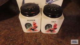 50s salt and pepper...shakers and hanging salt cellar