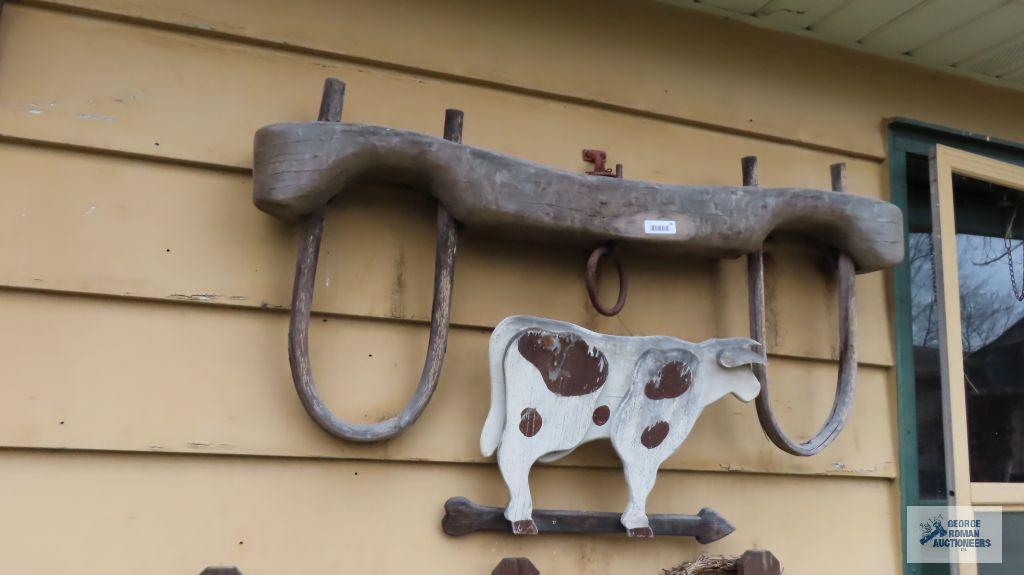 Antique yoke...and cow decoration