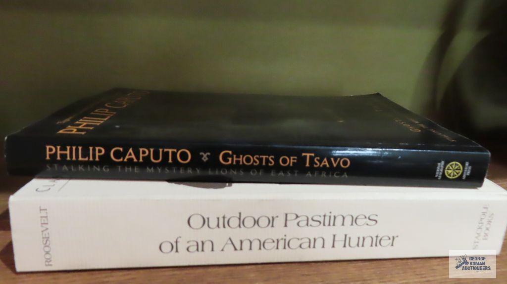 Buffalo wood carving...and two outdoor books