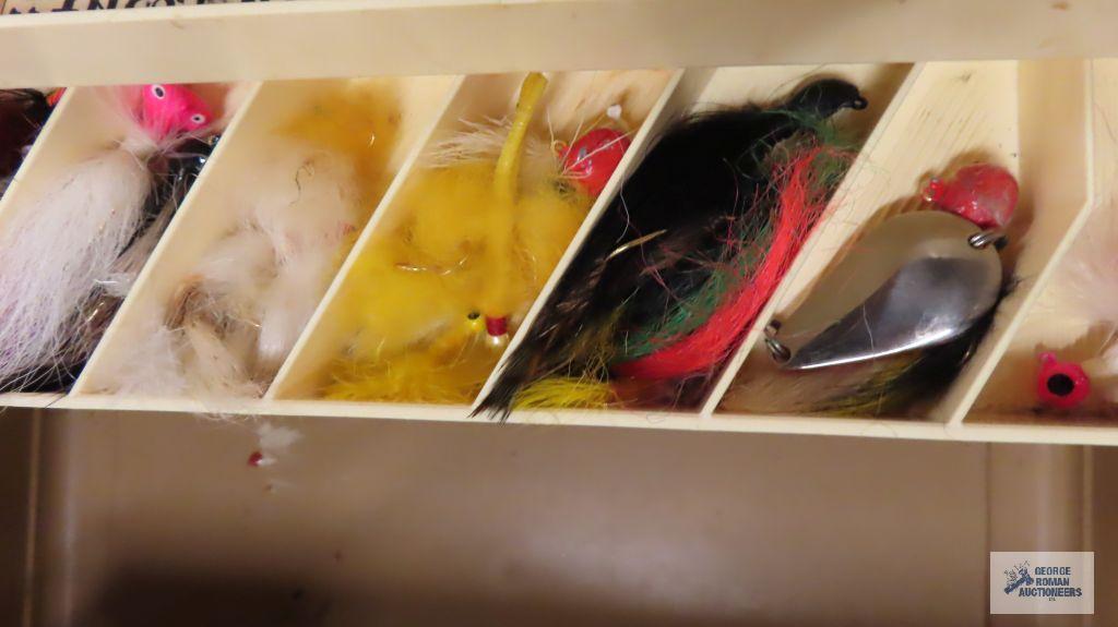 Three tackle boxes and contents