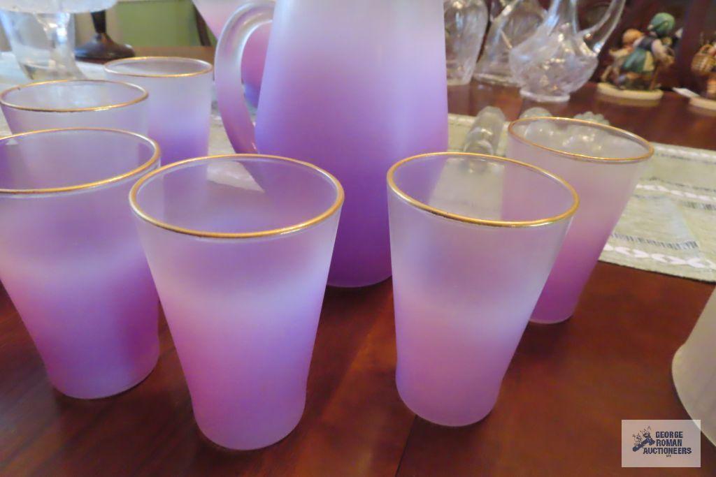 50s gold trimmed lavender...lemonade set