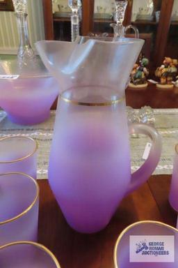 50s gold trimmed lavender...lemonade set