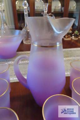 50s gold trimmed lavender...lemonade set