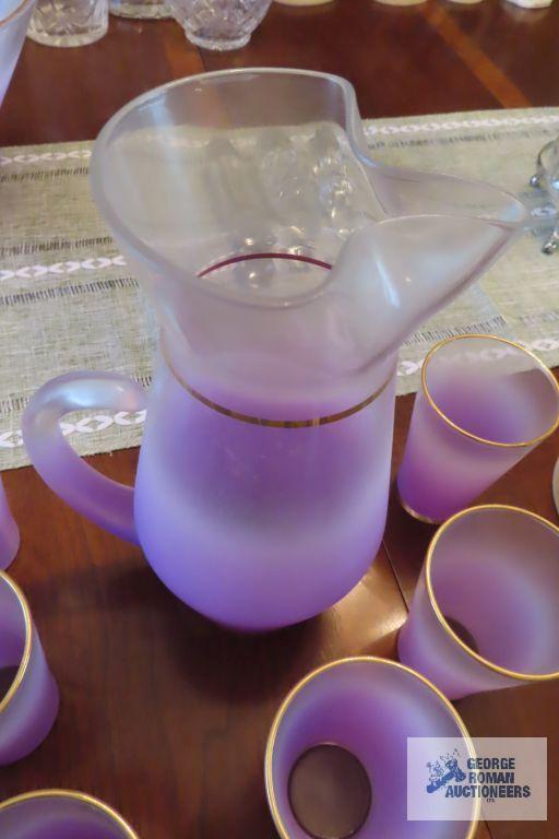 50s gold trimmed lavender...lemonade set