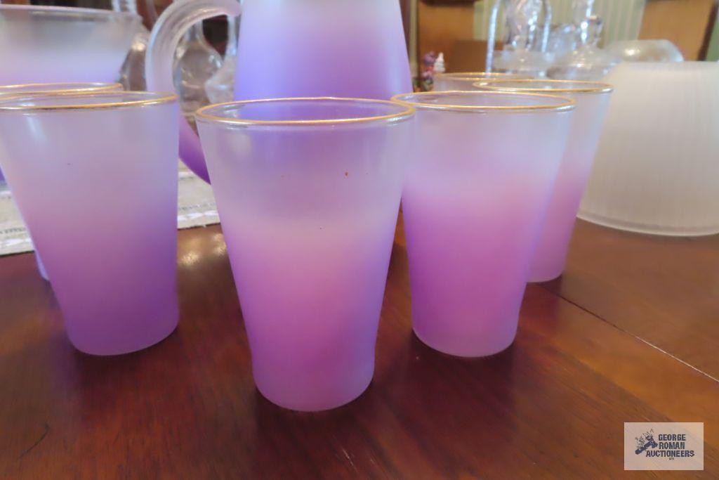 50s gold trimmed lavender...lemonade set