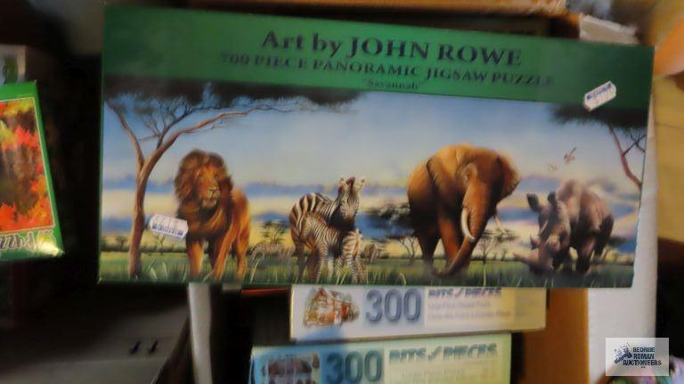 Large assortment of puzzles