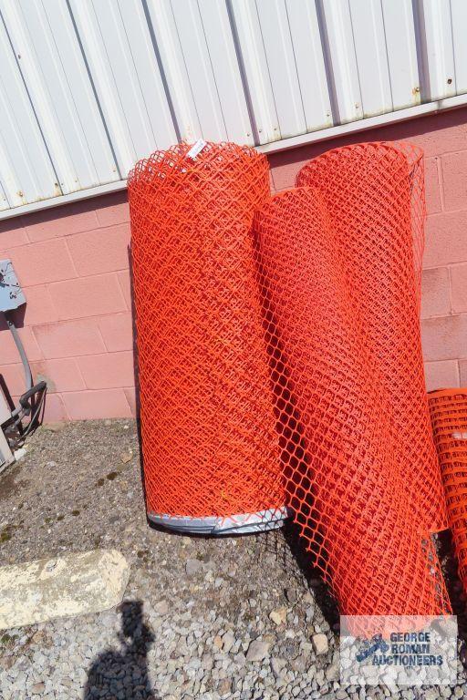 Rolls of snow fencing