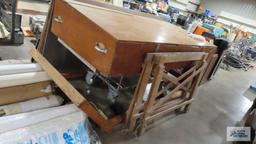 Large wooden heavy duty contractors table. Gurney cart NOT included