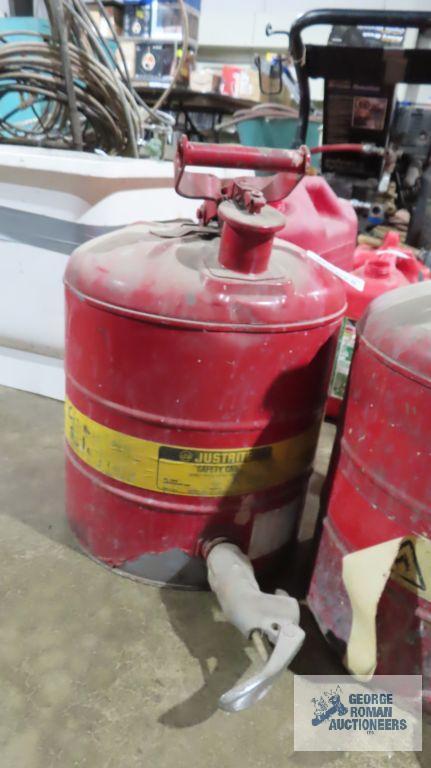 Two 5 gallon safety cans with spigots