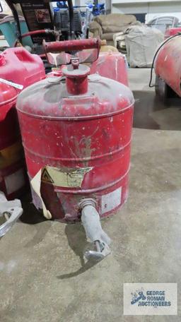 Two 5 gallon safety cans with spigots