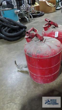 Two 5 gallon safety cans with spigots