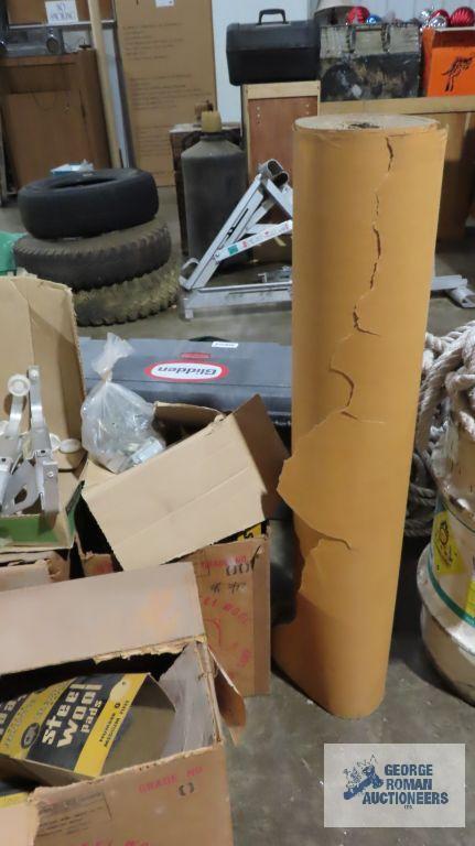 Lot of masking paper, hardware, steel wool pads and etc