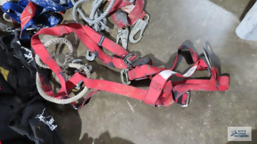 Lot of assorted safety harnesses