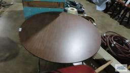 Round wooden folding table