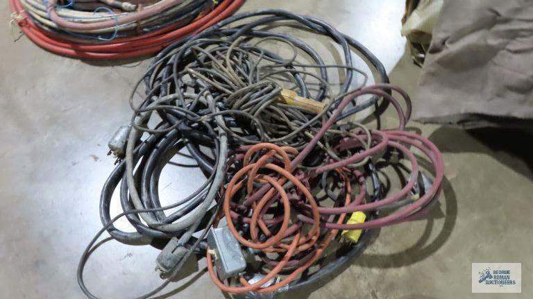 Lot of extension cords and etc