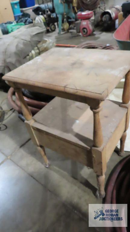 Countertop with built-in sink and wooden stand