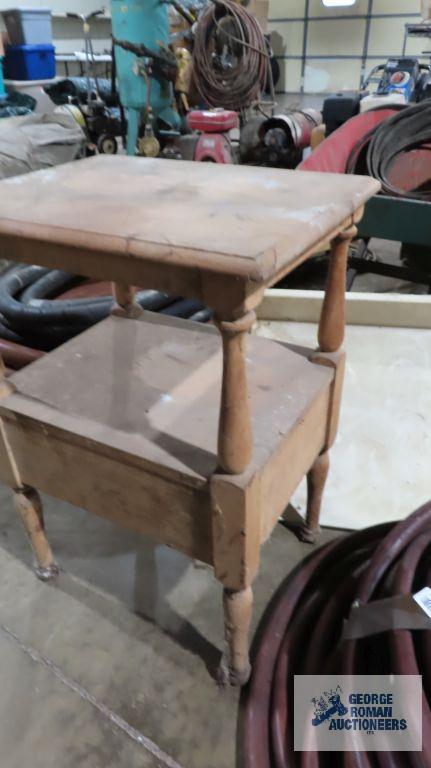 Countertop with built-in sink and wooden stand