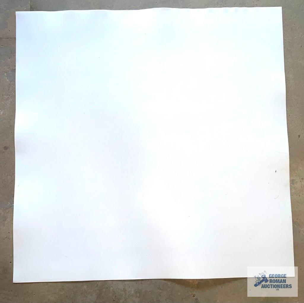 (12) White PTFE virgin teflon sheets, 1/16 inch thick, 48 inches x 48 inches sheets.