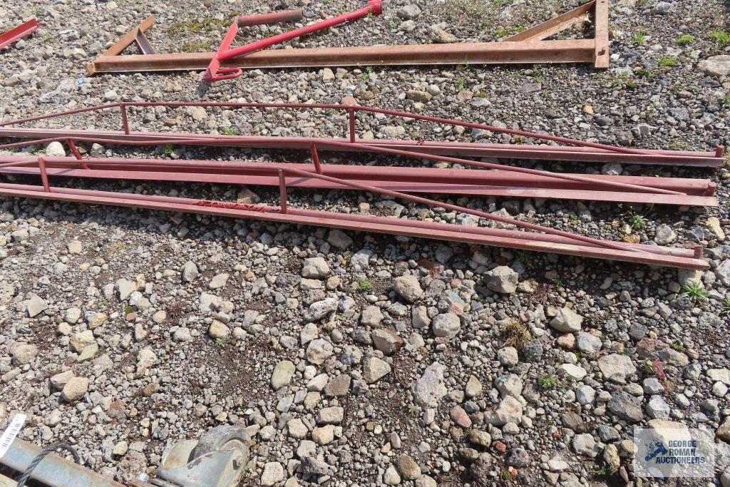 Lot of red scaffolding pieces