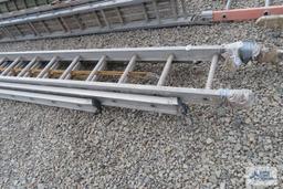 60 ft, 3 section, aluminum extension ladder. Has damage on bottom