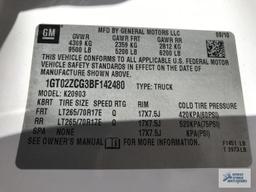 2011 GMC TRUCK WITH CAP. VIN: 1GT02ZCG3BF142480. MILEAGE: 84,732.