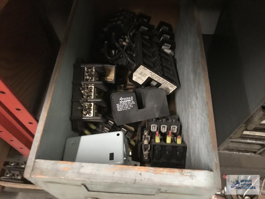 FUSES ON THREE SECTIONS OF SHELVING