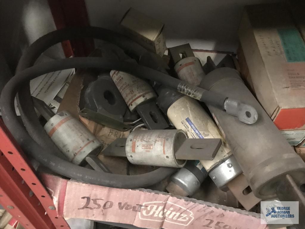 FUSES ON THREE SECTIONS OF SHELVING