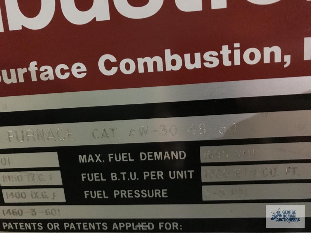 SURFACE COMBUSTION ALLCASE FURNACE. SN# BC-44450-01.2004. ELECTRIC. TOP COOLING. 30-48-30. MAX TEMP: