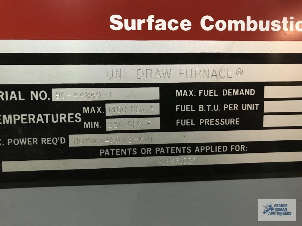 SURFACE COMBUSTION UNI-DRAW FURNACE. SN# BC-44860-1. 2008. ELECTRIC. 30-48-30. MAX TEMP: 1400 DEG.