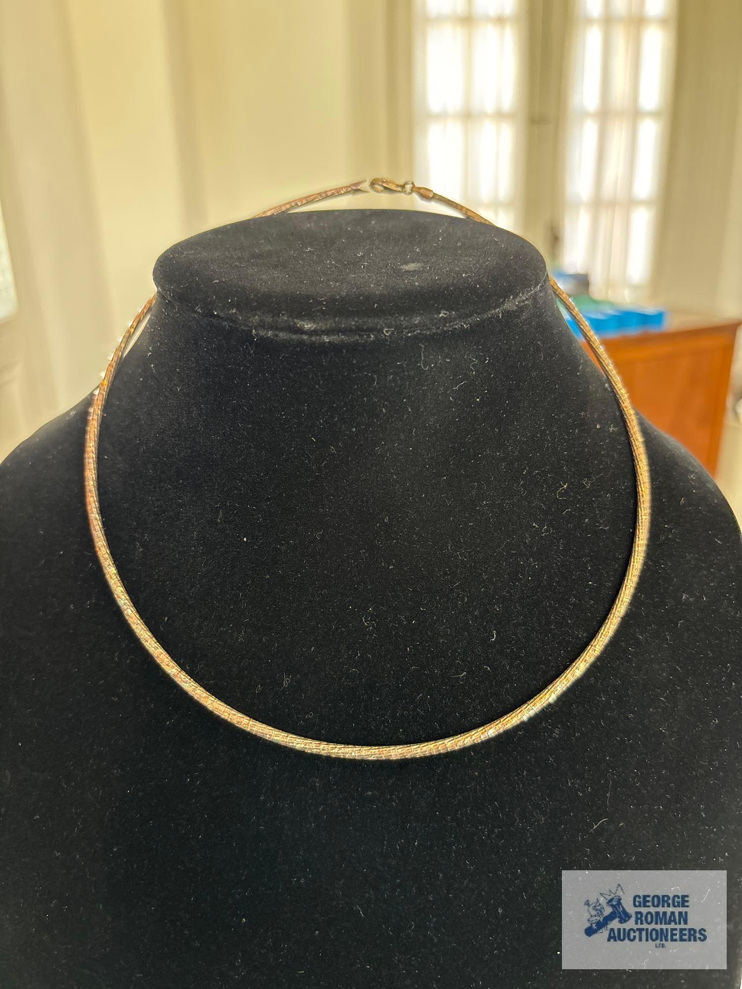 Silver colored necklace, marked 925 Milor Italy, approximate total weight is 22.85 G